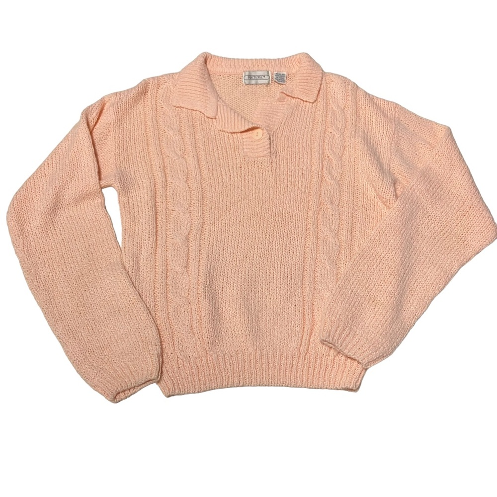 Vintage 80's Pink Collared Knit Sweater